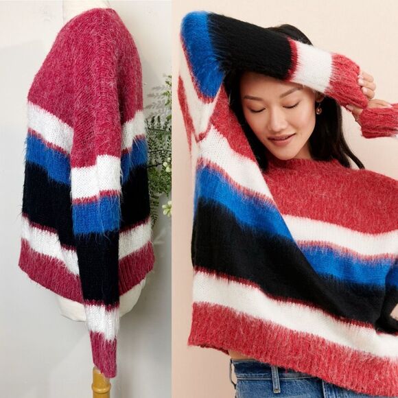 Anthropologie Raga Taylor Pullover Sweater | Multicolor Stripe | Size medium - Picture 6 of 13